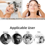BTYMS Hair Scalp Scrubber Shampoo Brush with Dispenser, Silicone Scalp Massager Exfoliating Brush for Dandruff Removal
