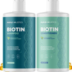Volumizing Biotin Shampoo and Conditioner Set - Sulfate Free Shampoo and Conditioner for Dry Damaged Hair Care - Thinning Hair Shampoo and Conditioner with Nourishing Biotin and Argan Oil (Mint)