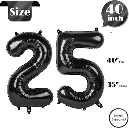 Black Number 25 Balloon 40 Inch - Image 5