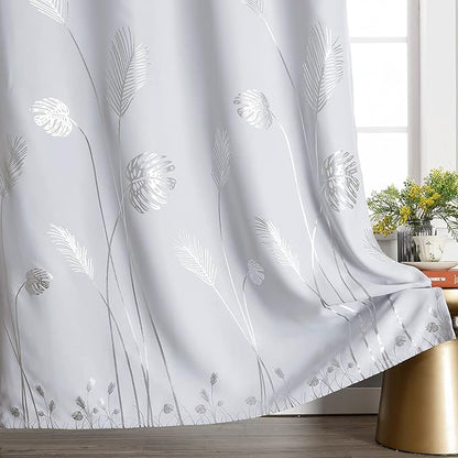 Greyish White Window Curtain for Sliding Door 80W x 84L Inch Long Room - Image 4