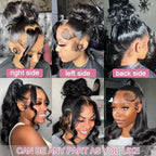 sdamey 360 Lace Front Wigs Human Hair 360 Full Lace Frontal Wigs Pre Plucked with Baby Hair Brazilian Virgin Hair Straight Human Hair 360 HD Lace Front Wigs (28 Inch)