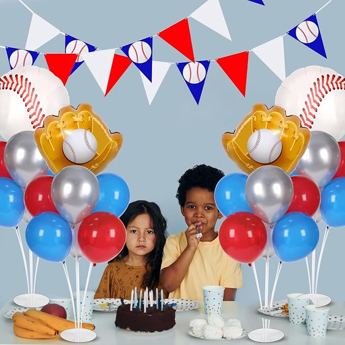 4 Sets Baseball Party Balloons Stand Kit - Image 5