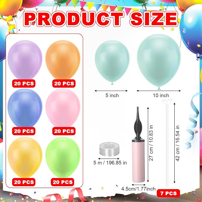 Seenelling 148 Pcs Back to School Rainbow Balloons Stand Table Centerpiece - Image 5