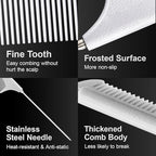 Rat Tail Combs for Parting, Protable Retractable Rat Tail Comb, Parting Combs for Hair Stylist, Fine Tooth Teasing Comb Stainless Steel Pin Tail, Easy to Carry (1 Pack-White)