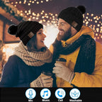 Wireless Music Beanie Women Beanie Girls Hat Over Ear Headset Sports Stereo Headphone with Microphone Speaker Womens Beanie