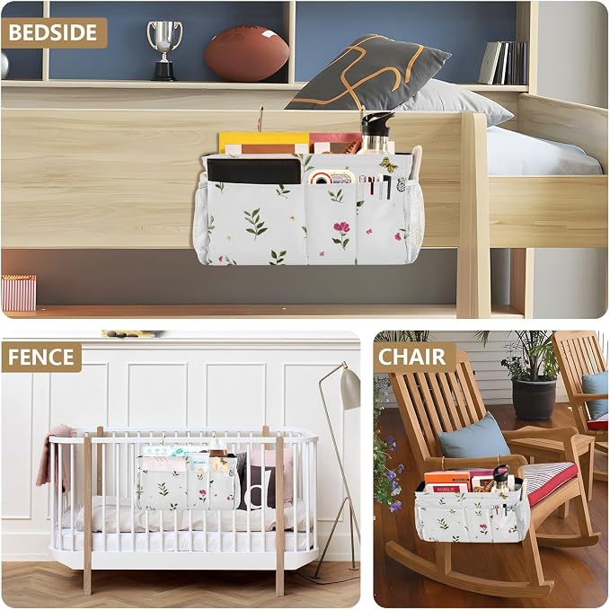 Bedside Caddy Metal Frame Hanging Organizer Bunk Bed Dorm Accessories Hook And - Image 8