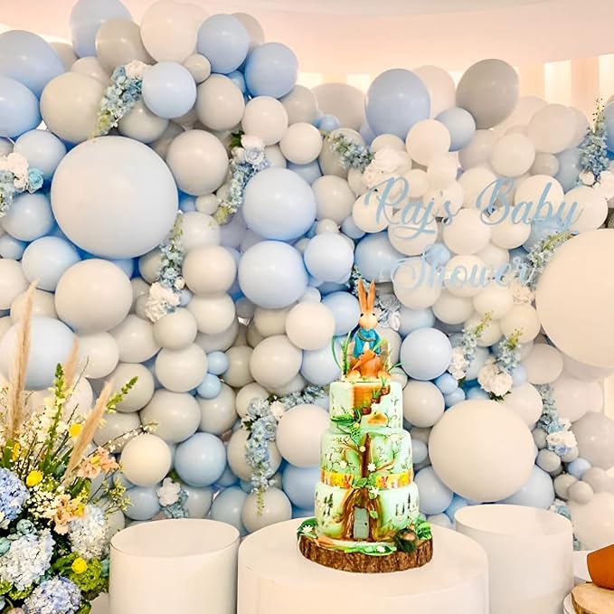 Voircoloria 105pcs Baby Blue Party Latex Balloons, 12inch | - Image 5