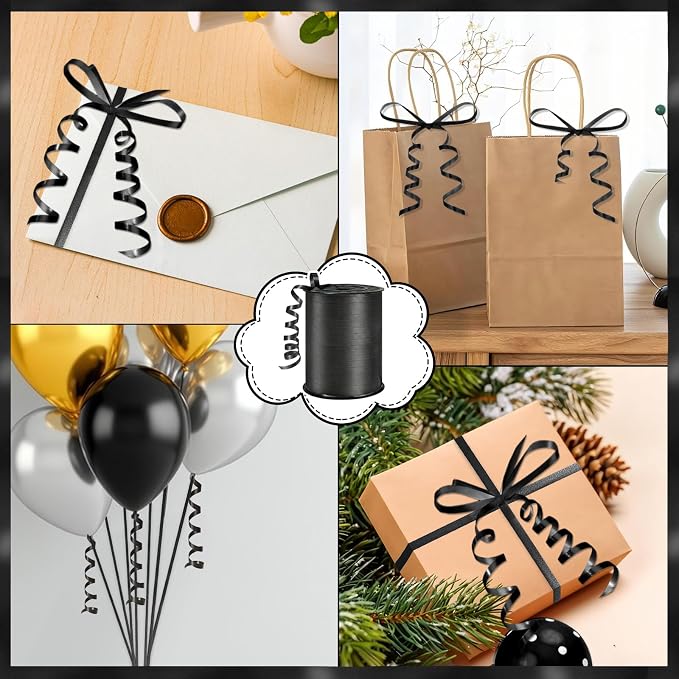 500 Yards Curling Ribbon， Black Balloon String Ribbon，for Gift Wrapping，Party - Image 5