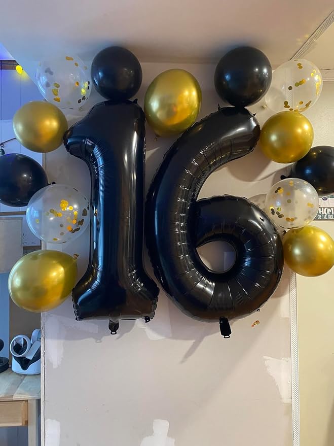 Number Balloons 40 Inch Black 1 Balloon - Image 2