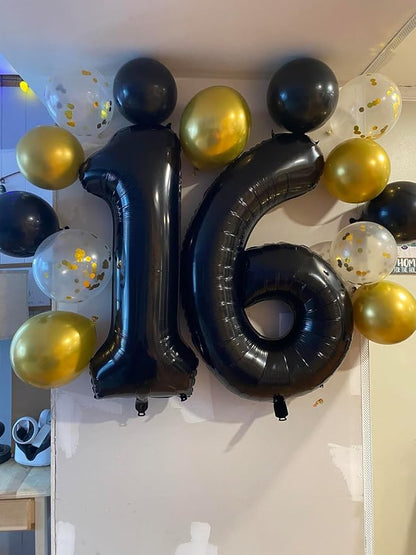 12 Balloon 40 inch Black Number Balloons - Image 4
