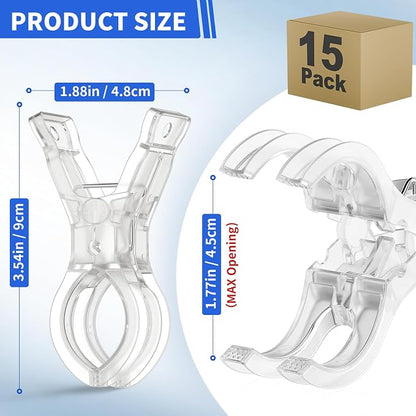 15 Pack Balloon Arch Clips, Large Clear Spring Clamps - Image 2