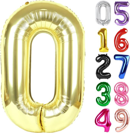 Light Gold Number 0 Balloon 40 Inch, 0th Birthday Decorations Men Women | Foil by IWERP