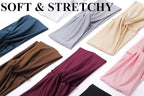 Turban Headbands for Women Boho Wide Women's Headbands for Hair Non Slip Twist Head Bands Headwraps Short Hair Stretchy Thick Fashion Accessories, Solid Color