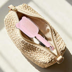 Retractable Air Cushion Massage Comb for Woman, Comfortable Self-Cleaning Detangling Hair Clean Brush with Pull Ring Anti-Static Comb for All Hair Types (Pink)