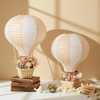 Meooeck 8 Sets Hot Air Balloon Tables Centerpieces, Light Brown | Classroom - Image 6