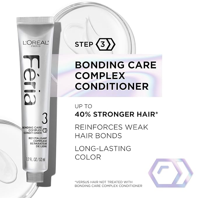 L’Oreal Paris Feria Multi-Faceted Shimmering Permanent Hair Color, Smokey Silver, Pack of 1 Hair Dye Kit