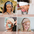 TERSE Headbands for Women Wide Non Slip Boho Head Bands Soft Elastic Thick Hairbands Fashion Workout Yoga Hair Accessories, 6 Pack