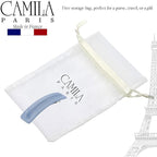 Camila Paris CP3444 French Hair Barrette Clip for Girls, Blue, Rubberized Automatic Clasp Strong Hold Grip Hair Clips for Women, No Slip and Durable Styling Girls Hair Accessories, Made in France