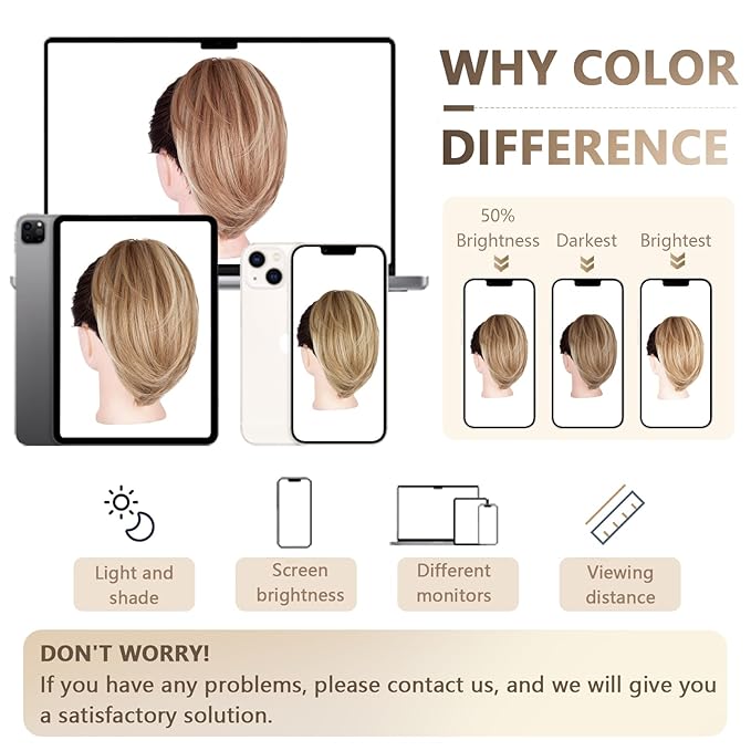 Claw Clip Ponytail Extension - 10 Inch Short Ponytail Extension, Straight Pony Tails Hair Extensions, Synthetic Hair Extensions Ponytail, Clip On Ponytails for Women (Light Brown with Golden Ends)