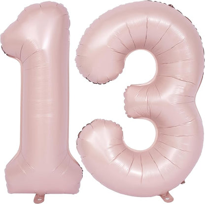 40 In Matte Pink Number Balloons Helium Foil Mylar Balloon Party Digital 13 | by Exquisitehighqualitypartydecorationstomeetyoureveryneed%EF%BC%81