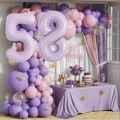 TONIFUL 40 Inch Pastel Purple Number 5 Balloon – Big Lilac Mylar Foil Number - Image 4