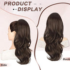 Ponytail Extension, Drawstring Ponytail Extension for Women 20 Inch Long Wavy Pony Tails Hair Extensions Synthetic Clip in Ponytail Hairpiece for Women(Medium Brown)