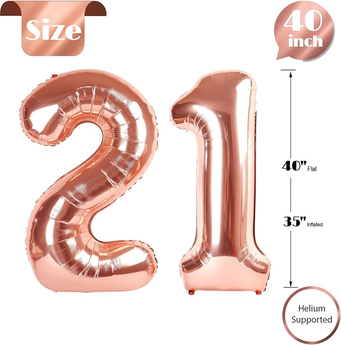 Rose Gold 21 Balloon - Image 5
