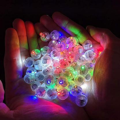 100pcs Multicolor LED Balloon Lights, Rainbow Colored Round Led Flash Mini Ball - Image 2