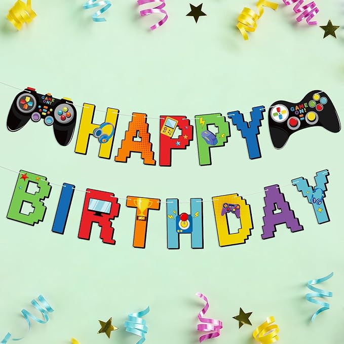 Video Game Controller Birthday Banner Video Gameing Theme Party Decorations - Image 9