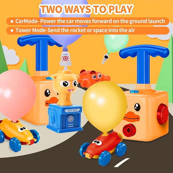 Balloon Launcher Car Toy Set, Balloon Powered Car - Image 5