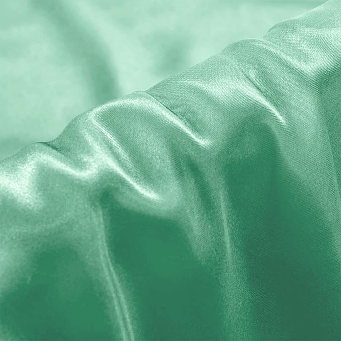 Aormenzy Satin Pillow Cases for Women Queen Size Set of 2, Mint Green Satin Pillowcase for Hair with Envelope Closure Silky Pillow Covers Wrinkle, Fade Resistant (20x30 Inches)