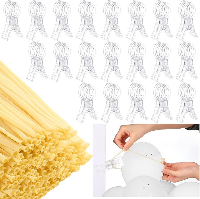 20 Pack Large Balloon Arch Clips Plastic Transparent Backdrop Spring Clamps 3.5 by Amyhill