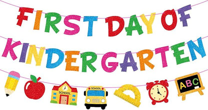 First Day Of Kindergarten Banner Decor, Back To School Kindergarten Garland by Sereliy