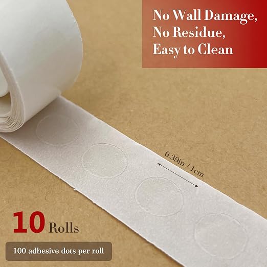 1000-Pack Transparent Adhesive Dots, Double-Sided Removable Glue Points - Image 2