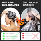 Black Hair Dye Shampoo Instant & Easy 3-in-1 Hair Color Solution for Men and Women - Herbal Formula, Ammonia-free, Lasts 30 Days - 16.90 oz
