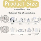 16Pcs Mini Metal Hair Claw Clips for Women, Gold Silver Small Bangs Claw Clips for Long Thin Hair, Tiny Cute Flower Barrettes(Silver)