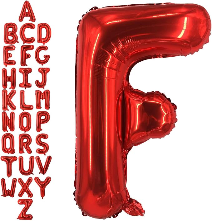 40 Inch Red Letter F Balloons, DIY Phrase Foil Alphabet Letter F Balloons DIY by LHOAVWE