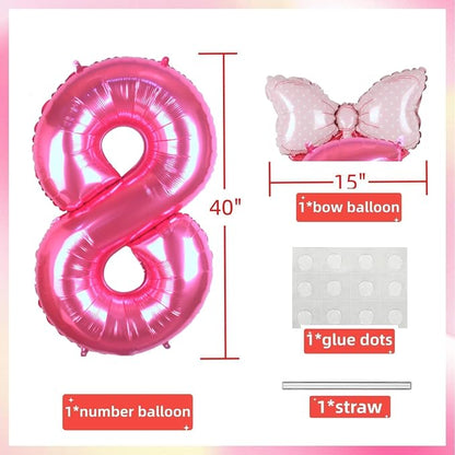 40 inch Pink Number 8 Balloon - Image 6