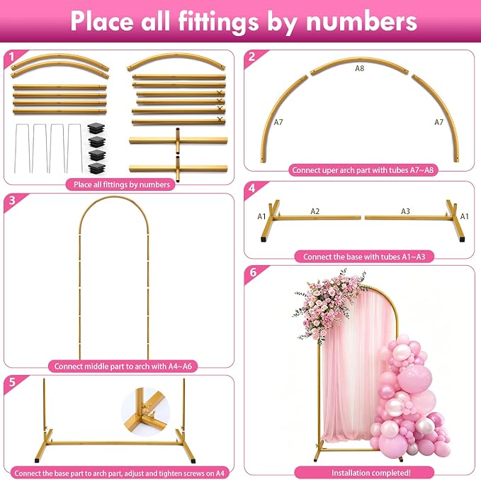 6ft Arch Backdrop Stand, Metal Wedding Arch Backdrop Stand - Image 6