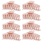 TOCESS Hair Claw Clips for Women - 8PK Large Neutral Matte Jumbo Hair Clips for Thick, Thin, Long, Short, Curly Hair Girls, Big Jaw Clip Set for Daily Use(Rosewater Pink)