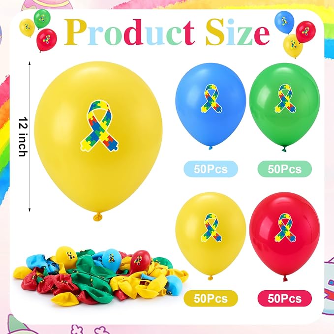 100 PCS Ribbon Awareness Balloons Decorations 12 Inch Ribbon Latex Balloons Arch - Image 2