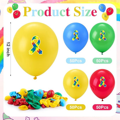 100 PCS Ribbon Awareness Balloons Decorations 12 Inch Ribbon Latex Balloons Arch - Image 2