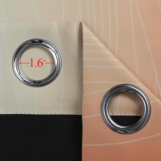 Burnt Orange and Greyish White Blackout Ombre Curtains - Image 7