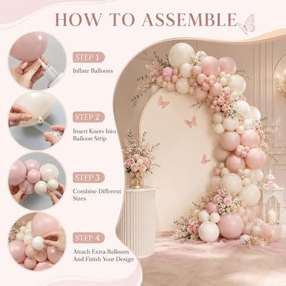 122PCS Dusty Pink Balloon Arch Kit - Image 3