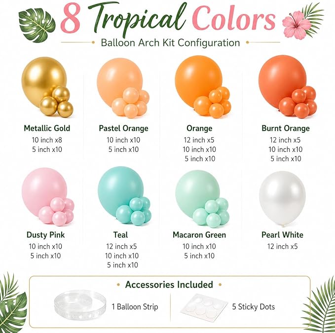 Tropical Balloon Arch Kit - Image 2
