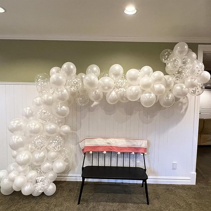 White Balloons, 12 Inch Pearl Pure White Ivory Latex Balloon - Image 5