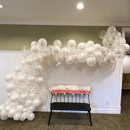 White Balloons, 12 Inch Pearl Pure White Ivory Latex Balloon - Image 5