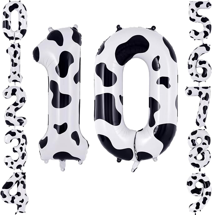 40 Inch Cow Print Number 10 Balloon by TNCDJKPA
