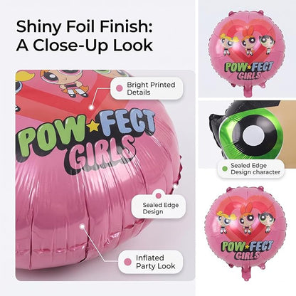 6pcs Power Girls Foil Balloons Theme Birthday Party Supplies 8pc Balloon - Image 4