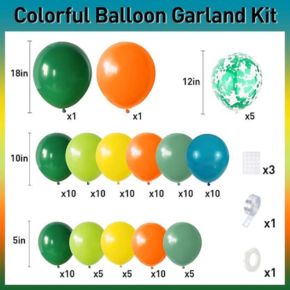 GRESATEK Jungle Themed Balloon Garland Arch Kit, Sage Green Orange Yellow Olive - Image 2